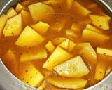 A picture of step 2 of Calocasia / Musa paradisica/ Banda Arbi curry.