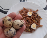 Foto del paso 7 de la receta: Pasta de espelta con verduras y huevos de codorniz