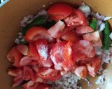 A picture of step 3 of Mirapakaya dal.
