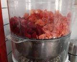 A picture of step 1 of Steamed Vegan Beetroot, Tomato Carrot Almond Soup.