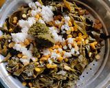 A picture of step 2 of Gongura leaves bhaji (Aabadychi bhaji).