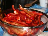 Bacalao con pimientos asados