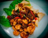 Foto langkah ke 5 dari resep Udang Tahu Saus Pedas.
