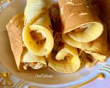 รูปขั้นตอนการทำที่ 3 ของ โตเกียวในตำนาน (pancake roll stuffered with sausage) by ChefTukkata