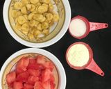 A picture of step 1 of Watermelon& Banana smoothie.