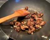 A picture of step 2 of Easy homemade stir fry honey and soy egg noodles with mushrooms.