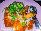 ข้าวต้มแห้งปลากะพงลวก&ทอดกรอบ น้ำจิ้มรสเด็ด