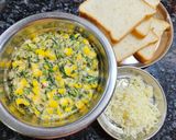 A picture of step 4 of Spinach Corn grilled Sandwich with Arrowroot flour and White Butter.