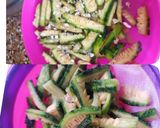 A picture of step 1 of Bitter guards and cashew dry Subji (kaju karela Subji).