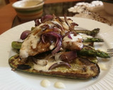 Foto del paso 5 de la receta: Filete y hortalizas a la plancha con mayonesa de ajo