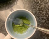 A picture of step 1 of Dirty Matcha Latte for the Whiskless.