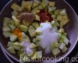 A picture of step 4 of Kacche aam ki launji (sweet and sour raw mango chutney).