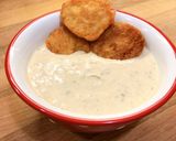 Szerecsendiós fokhagymakrémleves sajttócsnival recept fázis 6 fotója