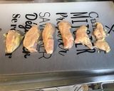 Une image de l'étape 2 de Roulés de poulet au bacon,emmental,moutarde douce et champignons.