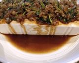 A picture of step 1 of Steam Sillken Tofu.