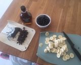 A picture of step 6 of Big Messy Loaded American-Style breakfast pancakes.