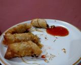A picture of step 7 of Chicken veg macroni roll.