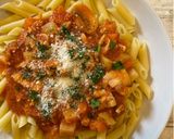 Foto del paso 10 de la receta: Pechuga de pollo en salsa roja con macarrones 🍗🍝
