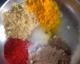 A picture of step 2 of Baigan Bhaja.