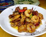 Hình bước làm 5 của món Ba rọi, tôm bạc kho tiêu