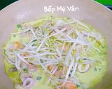 A picture of step 6 of Bánh xèo with Shrimp, Pork, Squid, and Quail Eggs.