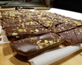 A picture of step 6 of Almond Butter Chocolate Bars with Pistachios.