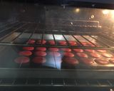 A picture of step 5 of Red macaroons with golden heart#themechallenge.
