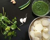 A picture of step 2 of Chutney ke Aloo.