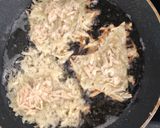 A picture of step 8 of Beef goulash with mushrooms served on potato pancakes.