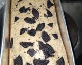 A picture of step 3 of Oreo cake loaf.