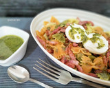 Foto del paso 4 de la receta: Farfalle tricolor con bacon, burrata y pesto de cacahuetes