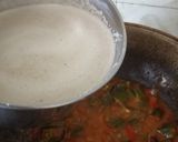 A picture of step 4 of Vendakkai puli kulambu.