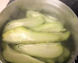 Une image de l'étape 1 de Gratin chayote (ou chouchou) patate douce bacon.