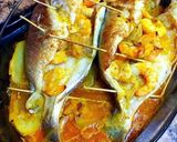 Foto del paso 12 de la receta: Dorada al horno con langostinos macerados y patatas guisadas