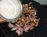 A picture of step 1 of Maharashtrian Sev bhaji.