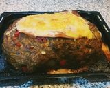 Foto del paso 5 de la receta: Pastel de carne relleno de jamón, queso y albahaca