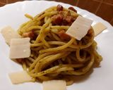 Pas rețetă Spaghette cu pesto genovese și bacon 3 fotografie