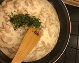 Tejszínes csirkemellcsíkok rizzsel recept fázis 6 fotója