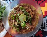 A picture of step 7 of Beef haleem with boil rice.