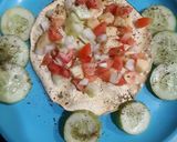 A picture of step 2 of Papad salad.