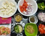 A picture of step 1 of Kadhai Paneer.