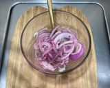 A picture of step 4 of Mild Pickled Red Onions with Coarse Salt and Ground Pepper.