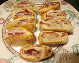 A picture of step 3 of Speck and brie pastry bites.