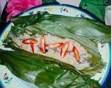 Foto langkah ke 5 dari resep Pepes Pindang Bumbu Kelapa Parut.