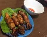 Hình bước làm 1 của món Mực chiên nhồi thịt