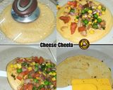 A picture of step 7 of Peri-Peri Corn Masala Gram Flour Pan Cake With & Without cheese.