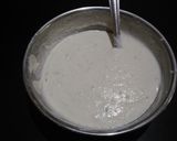 A picture of step 2 of Idada or white dhokla.