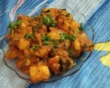 A picture of step 6 of Khatte aloo.