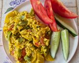 Tofu rántotta/lecsó cukkinivel vegán tojás nélküli szénhidrátszegény recept fázis 4 fotója