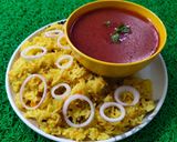 A picture of step 5 of Veg turmeric pulao.